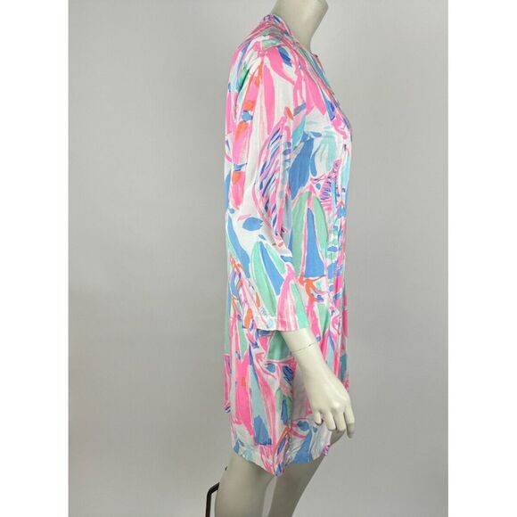 Lilly Pulitzer Sarasota Tunic Dress Women M EUC 3/4Sleeve V-neck Pink Out to Sea - Picture 12 of 14